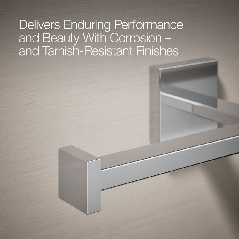 Square Double Toilet Paper Holder, Polished Chrome
