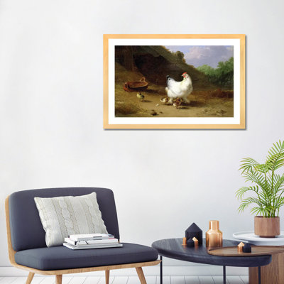" A Hen With Her Chicks " by Eugene Joseph Verboeckhoven