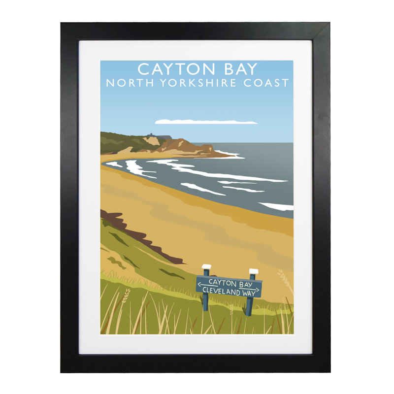 Cayton Bay by Richard O'Neil - Print, 43.5 cm H x 33.5 cm W x 2.2 cm D, Black Wood Frame