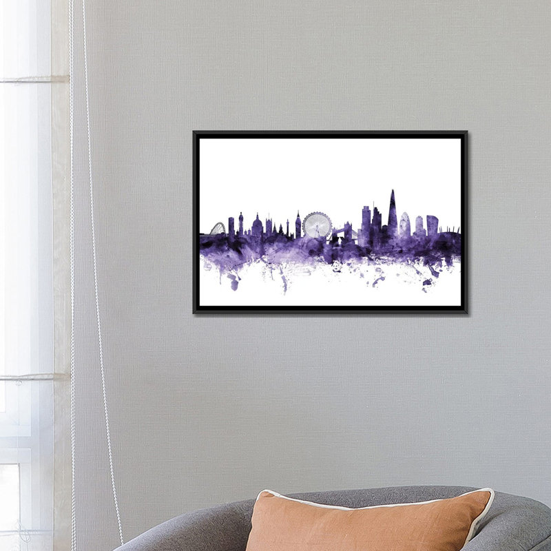 «London, England Skyline I» par Michael Tompsett, impression sur toile tendue, H 18 po x l 26 po x P 1,5 po, Pas de tapis