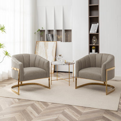 Fauteuil demi-tonneau rembourré l 30 po Romy