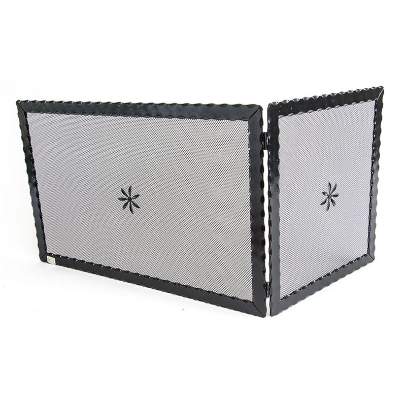 Lutie 2 Panel Iron Fireplace Screen, 45.5cm H x 121cm W x 40cm D