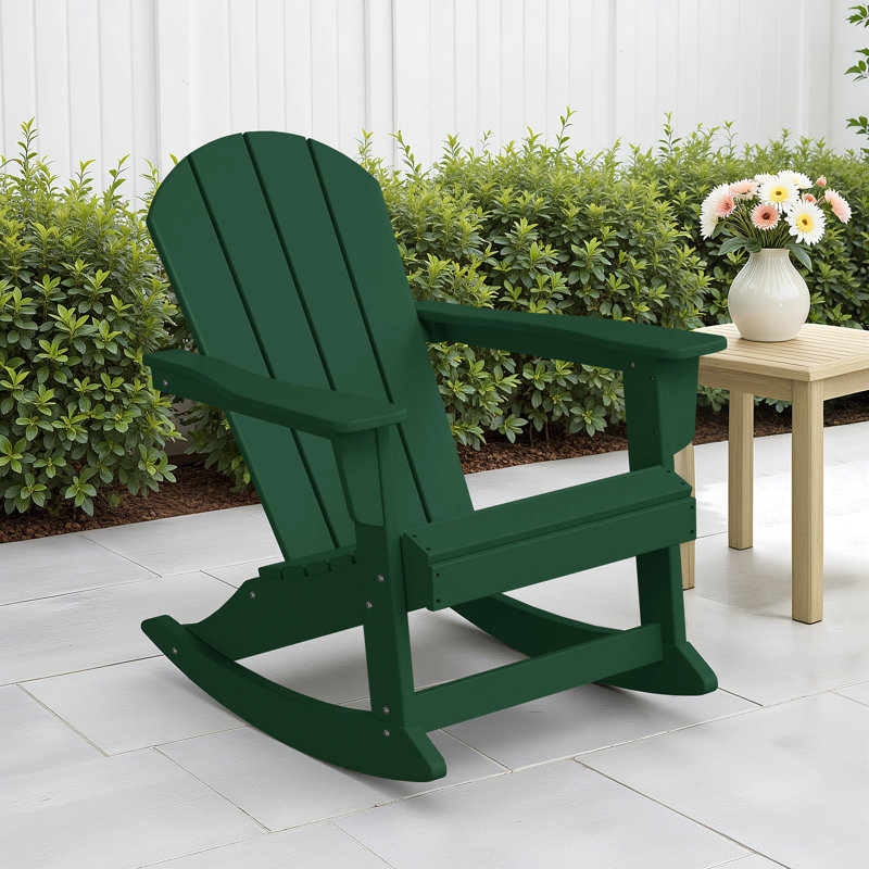 Chaise Adirondack berçante en PEHD Laguna, Vert foncé
