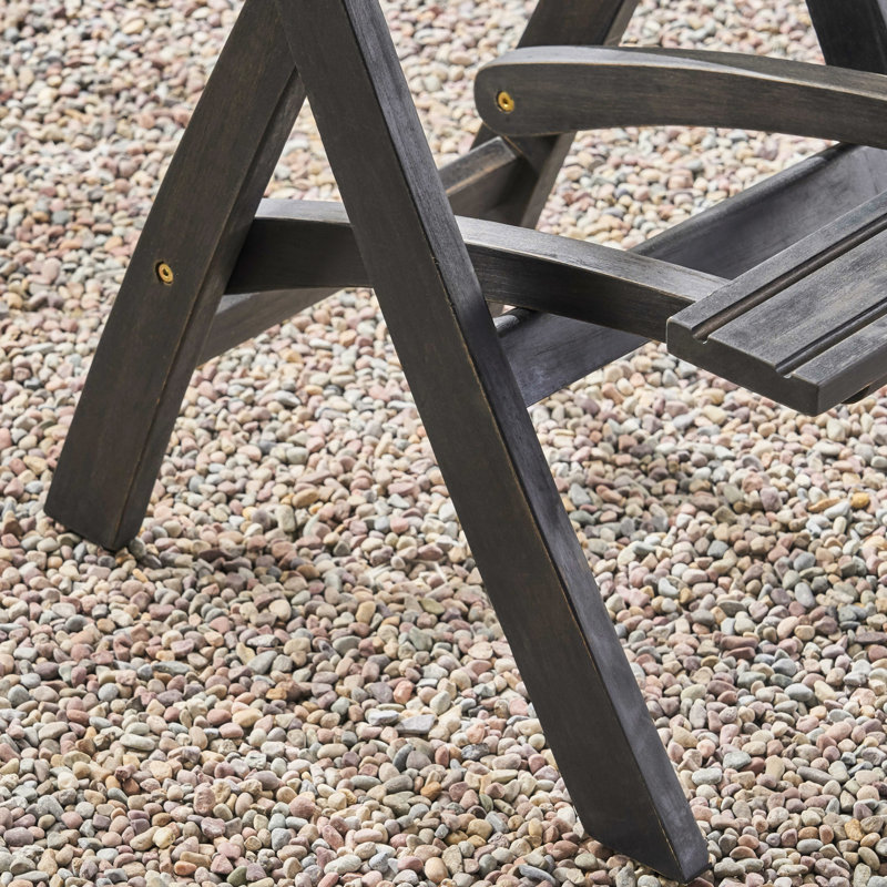 Table d'extérieur gris foncé minimaliste - Cadre de bar carré en bois - Pour jardin et utilisation