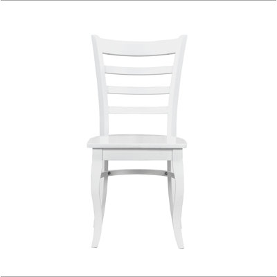 Ensemble de 2 chaises de salle à manger à finition échelle blanche