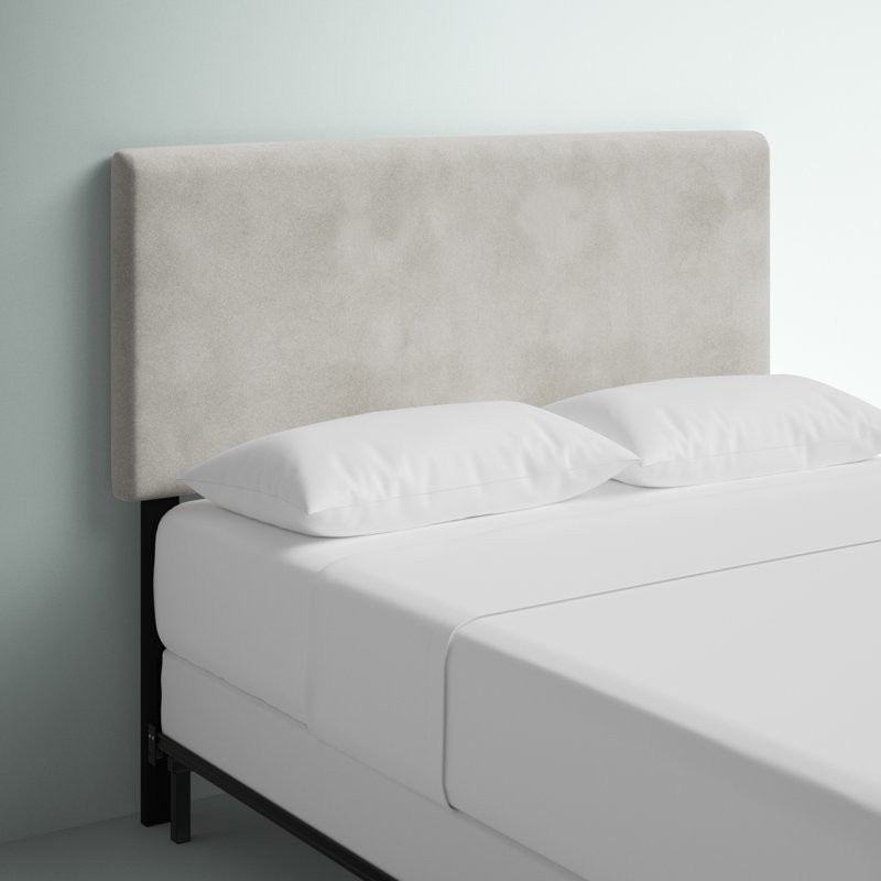 Hetherington Upholstered Headboard, Queen, Bella Light Gray Performance Velvet