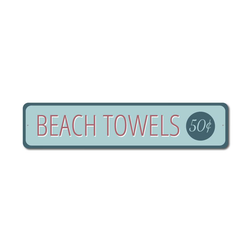 Plaque de plage en aluminium, H 4 po x l 18 po x P 0,04 po