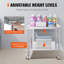 30x36x34 Inch Stainless Steel Work Table 3-Stage Adjustable Shelf with 4 Wheels