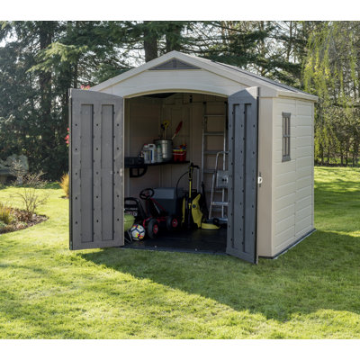 Keter Factor 8 ft. W x 8 ft. D Apex Outdoor Garden Shed