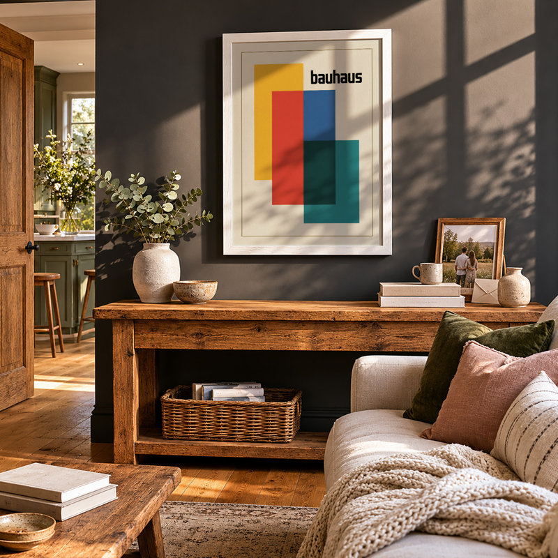 Bauhaus Composition Geometric - Print, A4 - 29.7 x 21.0 cm, White