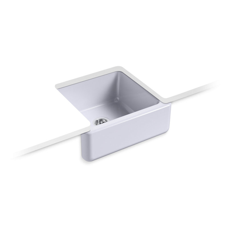 Whitehaven Self-Trimming 23.5"L x 21.5625"W Farmhouse Kitchen Sink, Gray Lavender