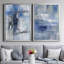 Reflections in Indigo - Ensemble de 2 peintures sur toile encadrées-775270690-775270719