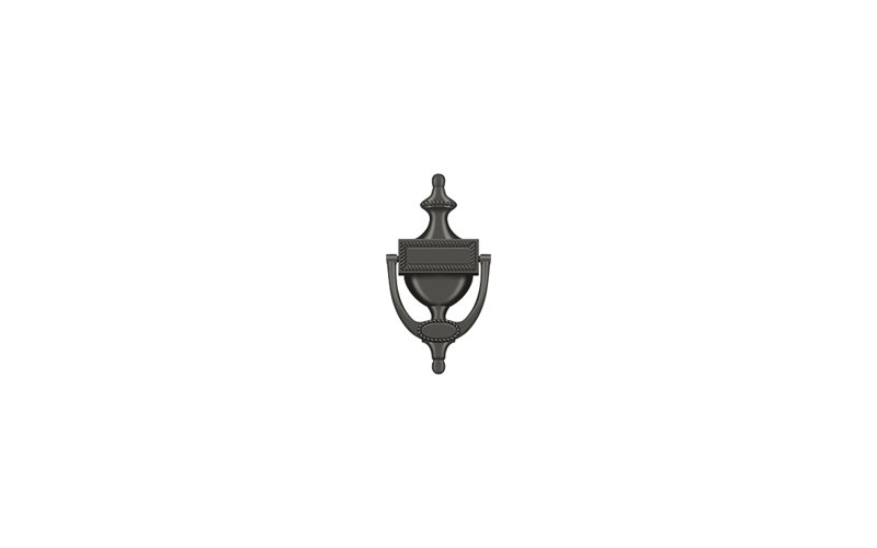 Deltana DKR75U10B Door Knocker; Victorian Rope; Oil Rubbed Bronze Finish, Paint Black