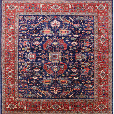 Tapis oriental bleu / rouge