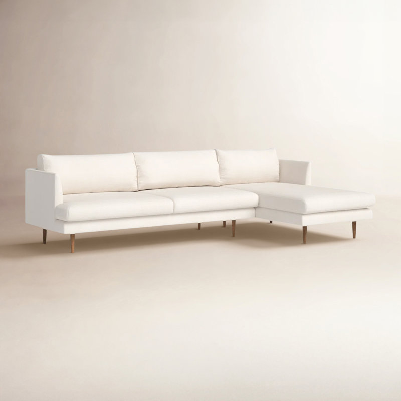 Miller Polyester Blend Sectional, Right Hand Facing, Venga Cream Cross Weave