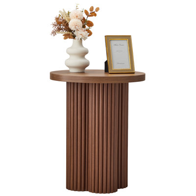 24" Round Pedestal Base End Table