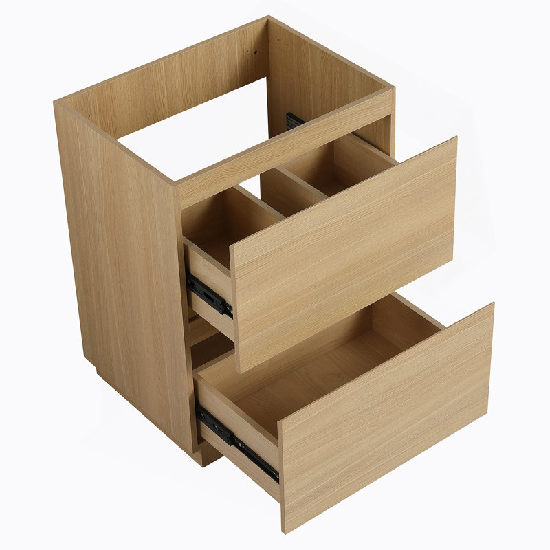 Meuble-lavabo 24 po sans lavabo supérieur, Chêne
