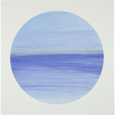 Joyce Creiger " Dark Blue And Gray Circular Landscapes " by Joyce Creiger