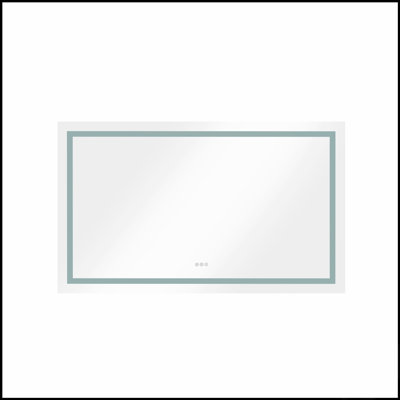 60 X 36 Inch LED Bathroom Mirror With Front And Backlight, Anti-Fog, Memory, 3 Colors, Stepless Dimmable