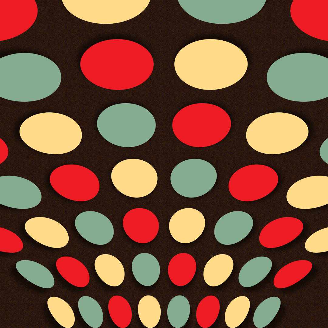 Retro Circle Pattern von Supernitram - Grafik auf Leinwand - Wrapped Canvas