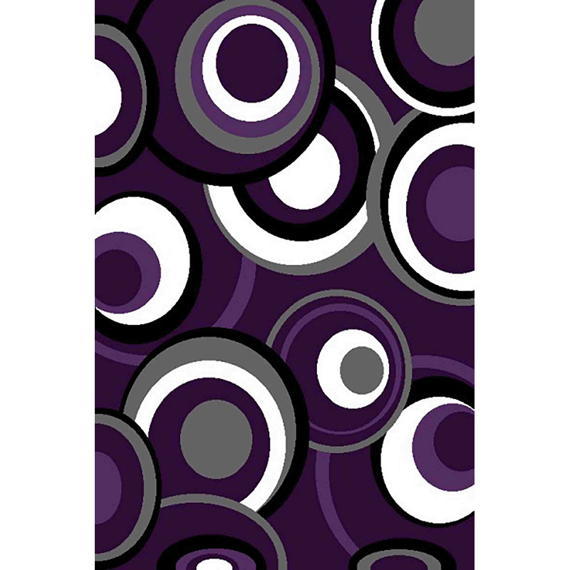 Tapis mauve à motif géométrique Cossette, Rectangle 5 pi x 7 pi