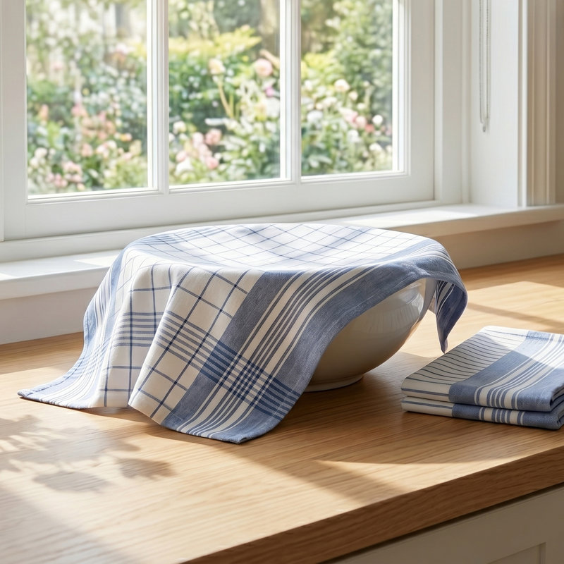 Damali Stripe Kitchen Towel Linen Set, Blue