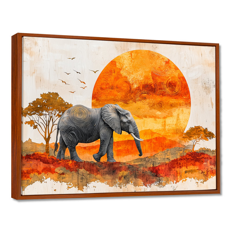 «Haglund Elephant Spirit of The Savannah IV», décoration murale éléphant, H 30 po x l 40 po, Brun