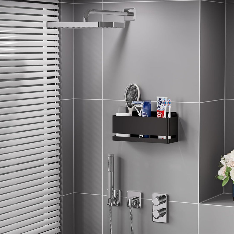 Porte-brosse à dents électrique en aluminium - Porte-brosse à dents mural pour salle de bain (noir, trois fentes)