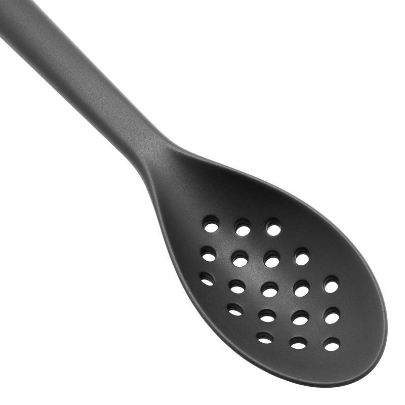 Black Silicone Heat-Resistant Skimming Ladle with Hanging Loop