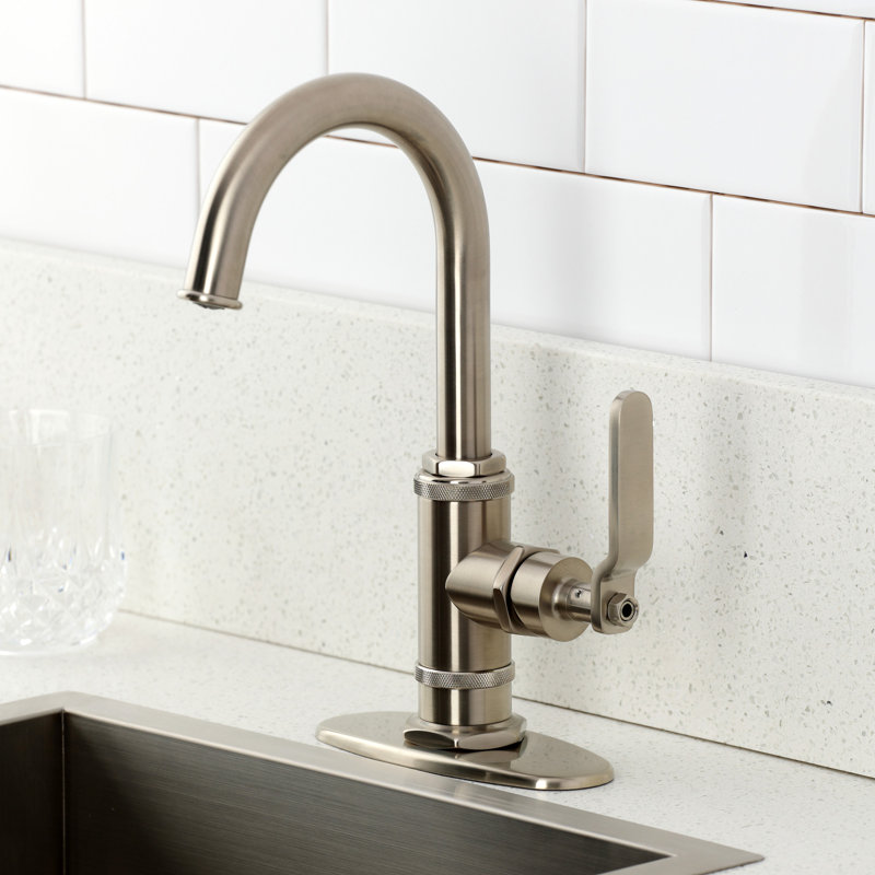 Kingston Brass Whitaker Single-Handle 1-Hole Deck Mount Bar Faucet, Brushed Nickel