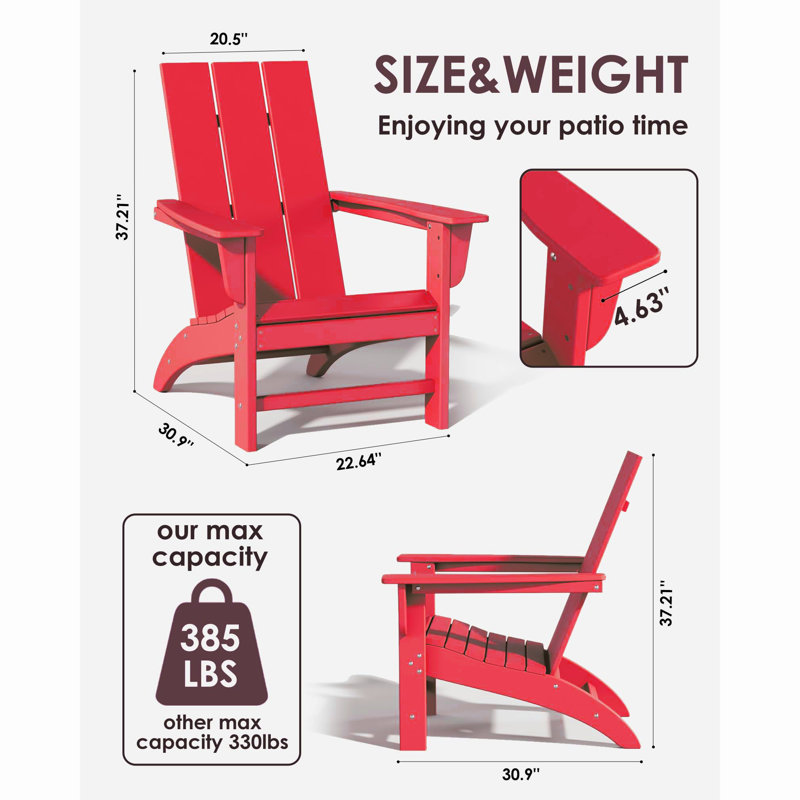 Atchison Outdoor Adirondack Chair, Red