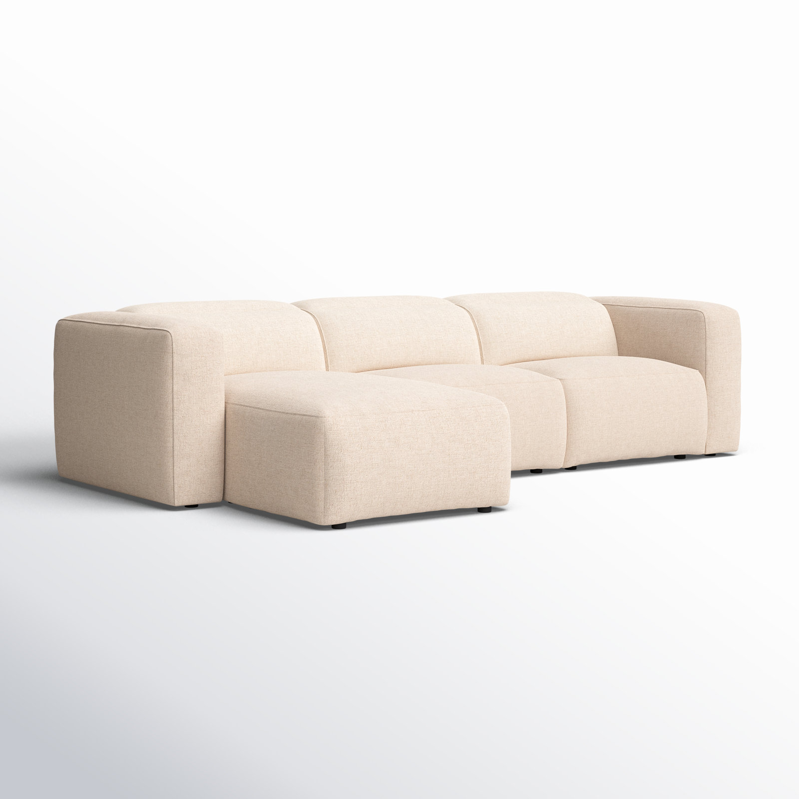 Amed Modular Sofa and Chaise, Left Hand Facing, Antigo Natural Polyester Blend