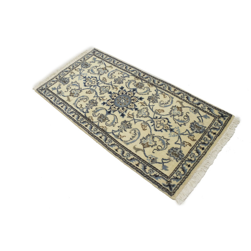 Tapis noir / brun en laine noué à la main de conception unique 2 pi 2 po x 4 pi 6 po années 2000 Shalon