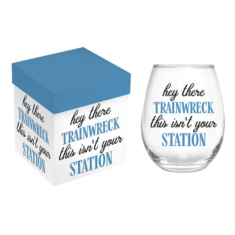 Verre sans pied Trainwreck, 17 oz, boîte-cadeau