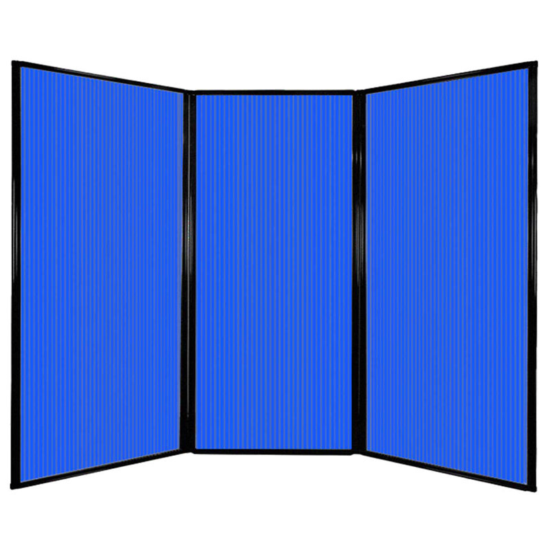 Séparateur de pièce 3 panneaux, H 70 po x l 90 po, Bleu polycarbonate