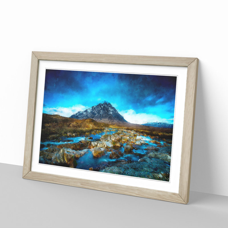 Glencoe in Scotland - Picture Frame Graphic Art Print, 62cm H x 87cm W x 2cm D, Oak Framed