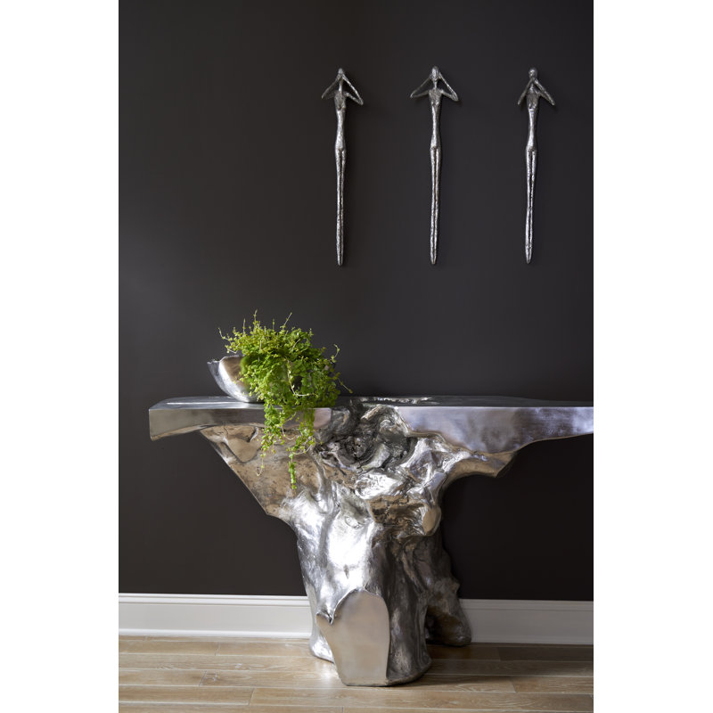 Crown 71" Silver Leaf Cast Console Table