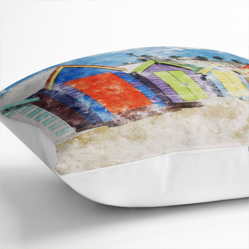 Square Throw Cushion, 40cm H x 40cm W x 15cm D, White