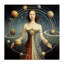 Galactic Orbits Woman Canvas, design by Sasha