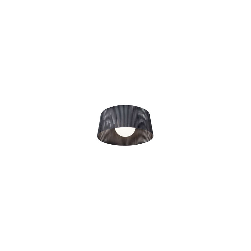 Ribbon Fabric Semi Flush Mount, Matte Black, Black