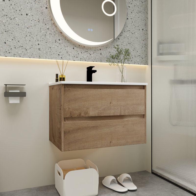 Ashbik 29.93'' Single Bathroom Vanity with Ceramic Top
