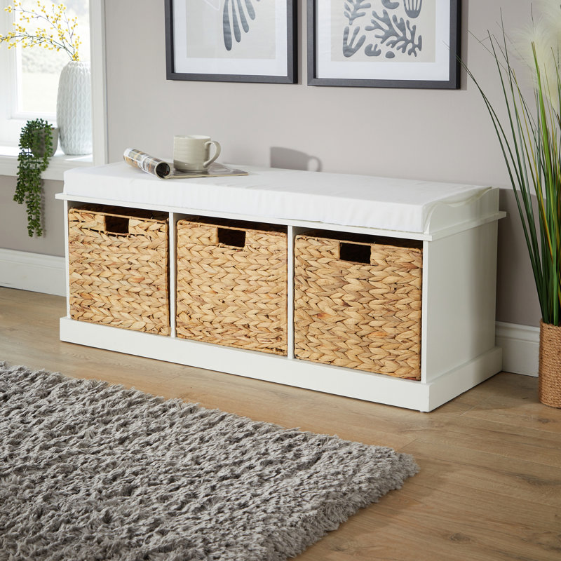 Areli 3 Drawer Padded Seat Hallway Shoe Storage Bench