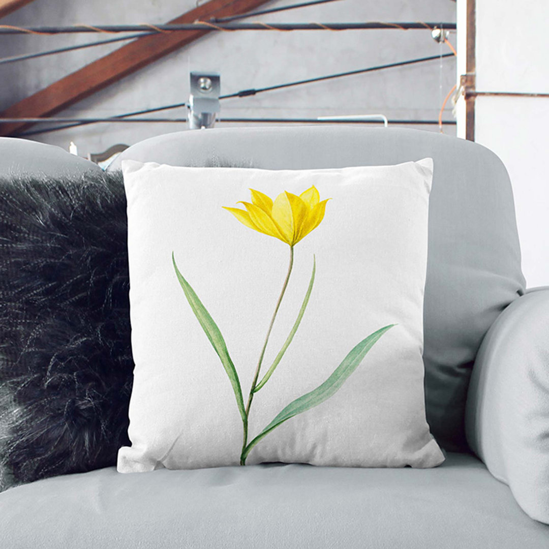 Tulip Flower by Pierre-Joseph Redoute Cushion with Filling