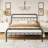 Marple 40 Inch Bed Frame With Headboard And Footboard, No Box Spring Needed Heavy Duty Metal Platform, Premium Steel Slat Mattress Foundation With Storage, Noise Free Iron-Art Bed Frame-1100151028
