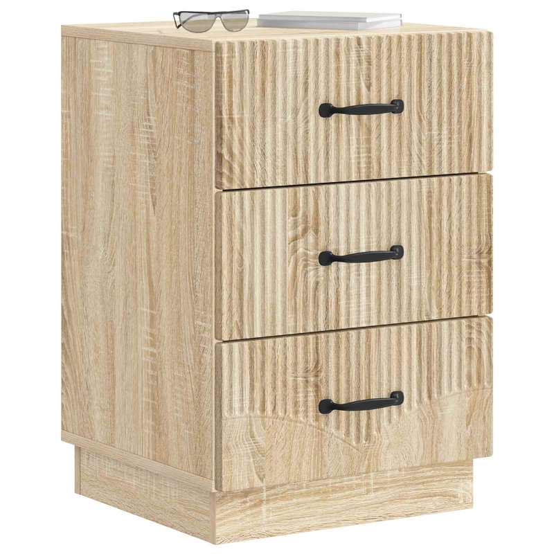 43cm W Manufactured Wood Bedside Table, Sonoma Oak