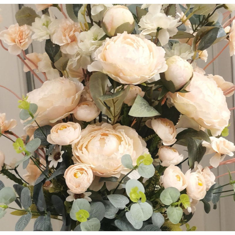 Simulated Home Dining Table Flower Living Room Decoration Luxury Vase Peony Fake Flowers Nordic Decorative Bouquet Flower Arrangement Ornament