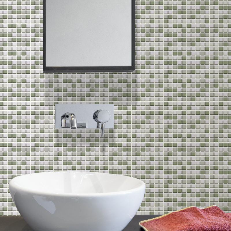 Montel Glitter Mosaic 3D Sticker Tile 30 x 15cm, Green