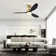Loritta 52'' 3 - Blade Large Indooor Ceiling Fan With Light Kit and Remote, 3 LED Colors, 6 Speed Noiseless DC Motor, Timer