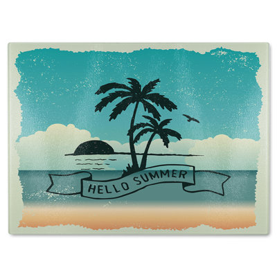 Hello Summer Glass Chopping Board