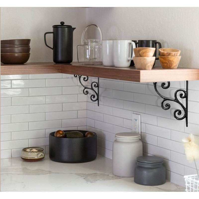 Rustic Shelf Bracket, Black